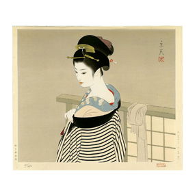 Shimira Tatsumi: Maiko 1970 Woodblock