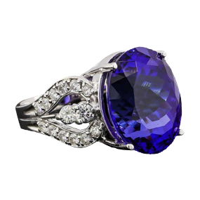 GIA Cert 18.52 ctw Tanzanite Ring