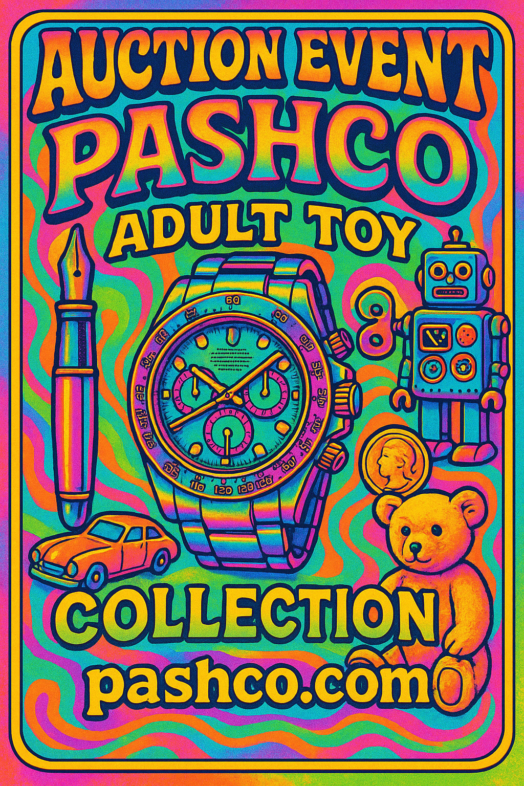 PASHCO WATCH, PEN, TOY COLLECTOR SALE preview