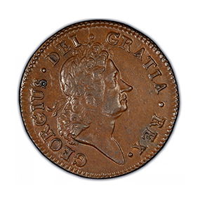1723/2 1/2 P Hibernia Halfpenny MS61 Brown PCGS
