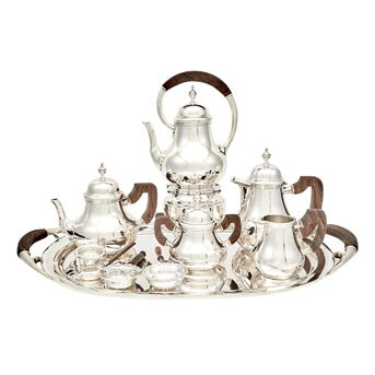 Mexican Sterling Silver Tea and Coffee Service Villa, 20th century