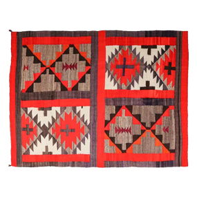 Early Navajo Transitional Sampler Rug<br>c1900s