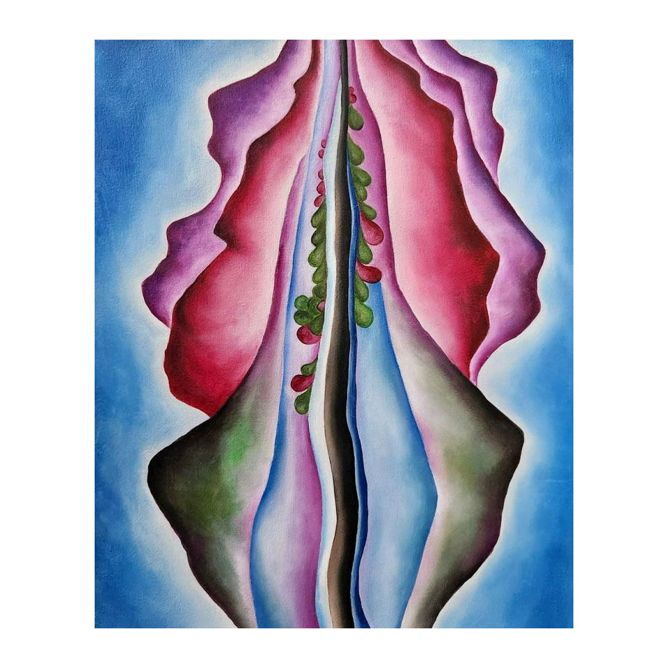 Oil on canvas in the style of Georgia O'Keeffe