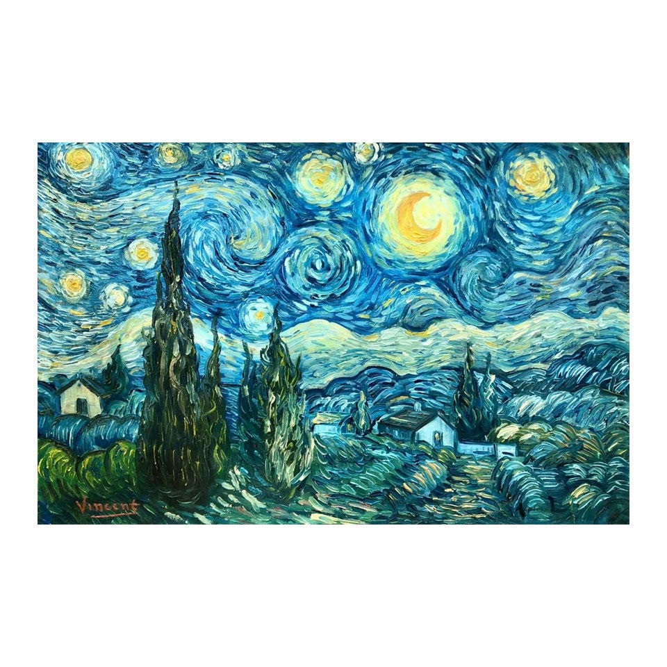 Oil on canvas in the style of Vincent Van Gogh