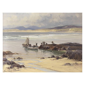 Frank McKelvey R.H.A., R.U.A. (Irish, 1895-1974) Sunday Morning, Ards, Co. Donegal