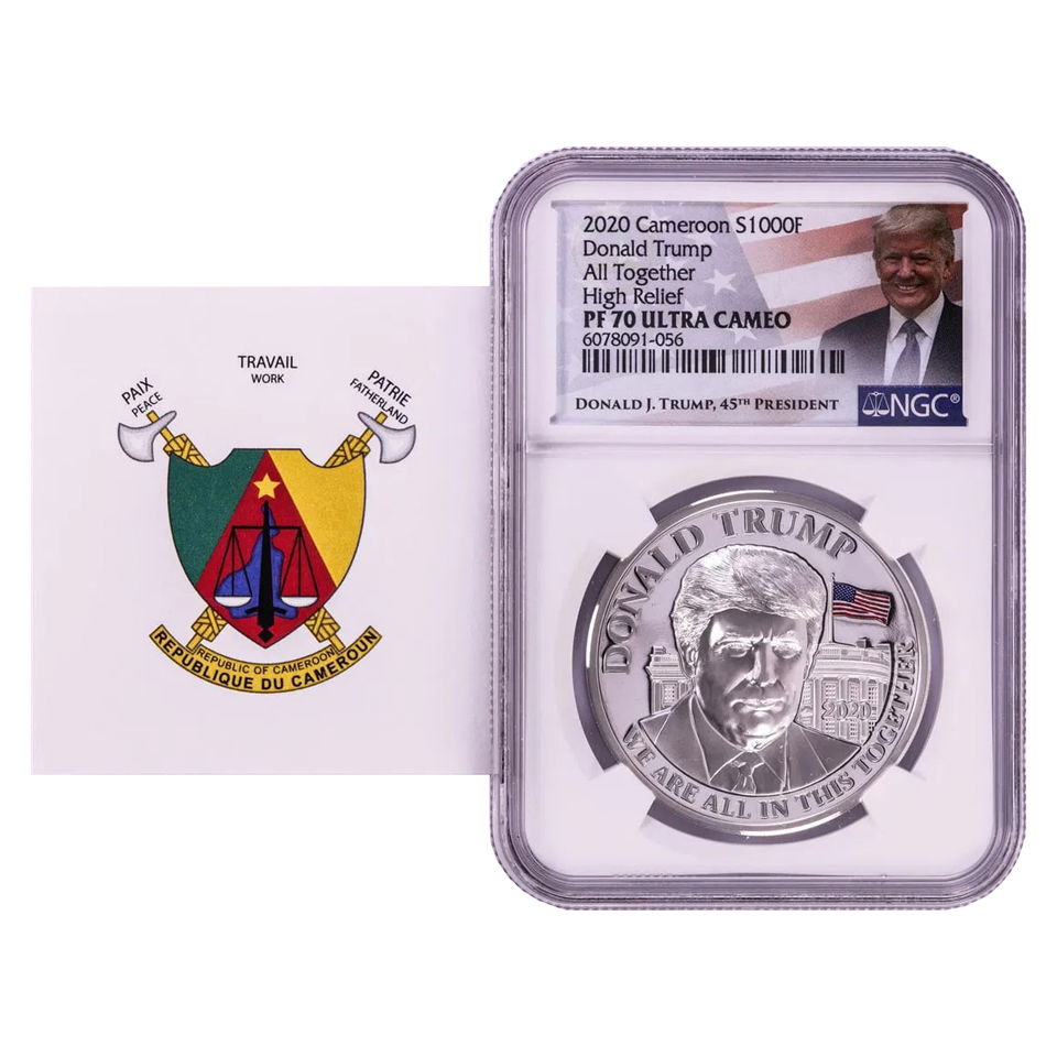 2020 Cameroon S1000F Donald Trump All Together High Relief PF 70 Ultra Cameo 1oz
