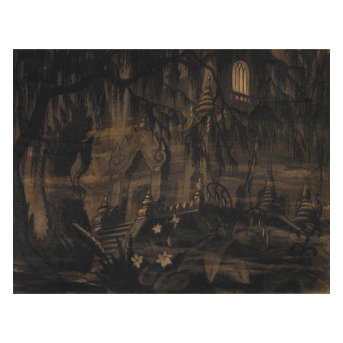 An Original Van Nest Polglase Production Sketch of 'Xanadu' for <em>Citizen Kane</em>