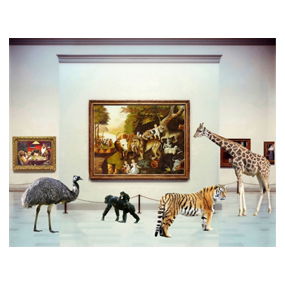 <em>All Creatures Great & Small.</em><br>Original eCollage<br>Artist Proof by the<br>Everclever Art Collective