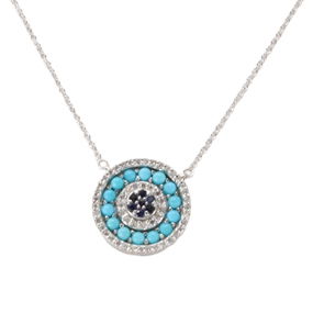 Sapphire, Turquoise & Diamond Necklace
