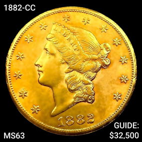 1882-CC $20 Gold Double Eagle