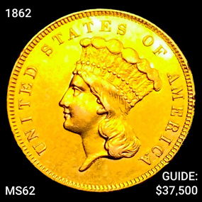 1862 $3 Gold Piece