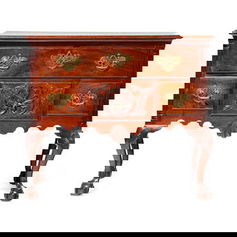 A Chippendale Carved Walnut Dressing Table