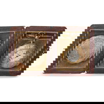 A Historic 18 Karat Tricolor Gold Open Face Jacquemart Automaton Quarter Repeater Pocket Watch