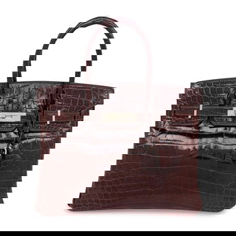 Hermès, Birkin 30 in Shiny Brown Crocodile