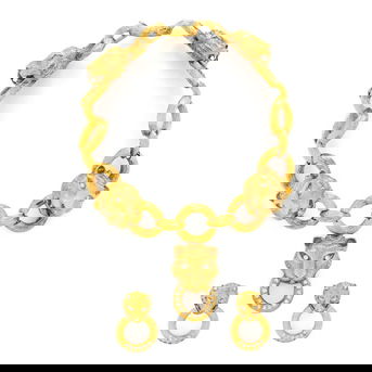 Diamond and Yellow Gold Feline Door Knocker Suite