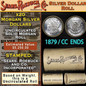 CC End SEARS Morgan Dollar $1 Roll 20 1879 & CC Ends