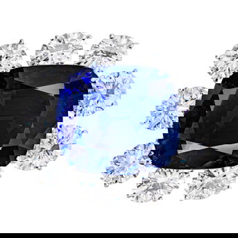 Exceptional Sapphire and Diamond Clip-Brooch