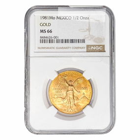 1981 Mo Mexico 1/2 Onza Gold NGC MS66
