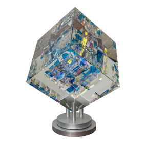 Toland Sand (American, b. 1949) 'Transcendental Cube II' Glass Sculpture