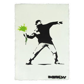 Banksy – “Love Is In The Air (Flower Thrower)”