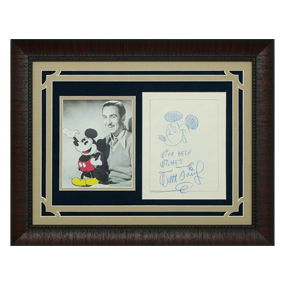 Walt Disney Signed Mickey Mouse Drawing, Forensically Authenticated