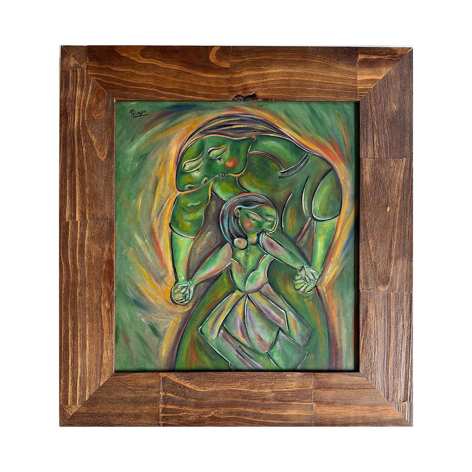 Pablo Picasso Spanish 1881-1973 Oil on Canvas Painting in the Style of Dali, Magritte, Chagall