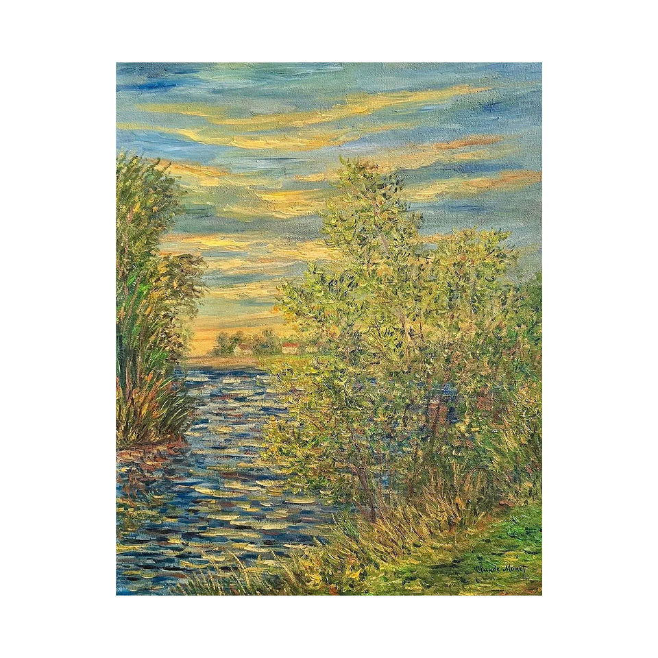 Claude Monet French 1840 - 1926 Oil on Canvas Painting in the Style of Renoir & Manet Impressionist