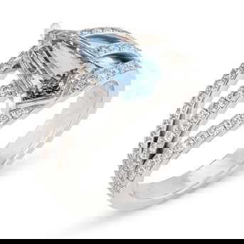 Coloured Diamond and Diamond Ring