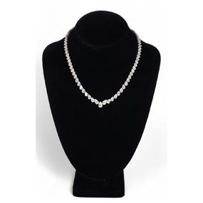 Platinum 40 CTTW Diamond Riviera Style Necklace