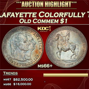 1900 Lafayette Lafayette Dollar Colorfully Toned $1 ms66+ SEGS