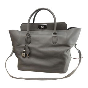 Hermes Toolbox 33 Swift Leather Graphite Tote Bag with Strap