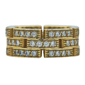 Cartier Maillon Panthère 18K Yellow Gold and Diamond Ring Band