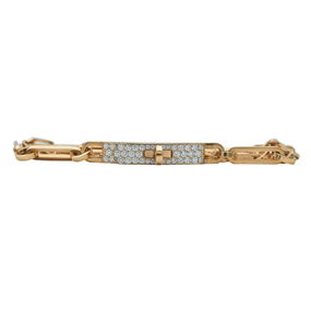 Hermès Kelly 18K Rose Gold and Diamond Wrap Bracelet