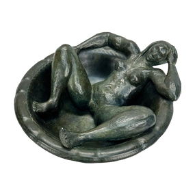 Ella Tulin Nude Woman Bathing in a Round Tub Artist Proof Bronze Sculpture