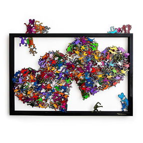 Patricia Govezensky- Original Painting on Cutout Steel “Me & You”