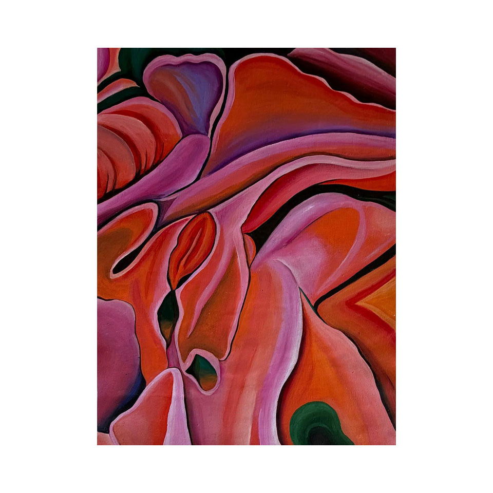 Georgia O’Keeffe American 1887–1986 Oil On Canvas Painting in the Style of Pollock & O'Keeffe.