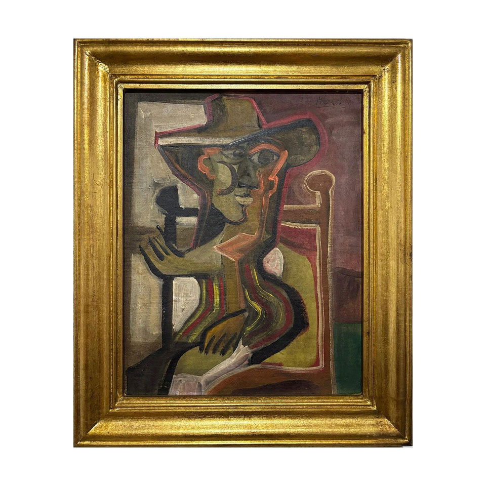 Pablo Picasso Spanish 1881-1973 Oil on Canvas Painting in the Style of Dali, Magritte, Chagall 