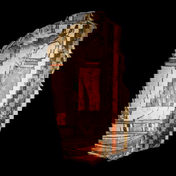 An Egyptian Painted Cartonnage Sarcophagus Fragment