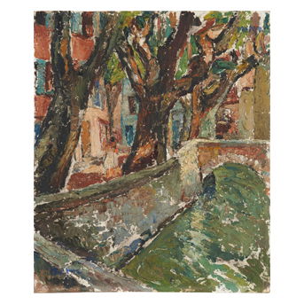 Mela Muter (Polish, 1876-1967) Rue des Roues, Avignon. c.1940s (unframed)