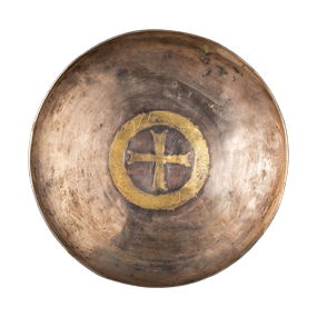 Superb Byzantine Silver-gilt Shallow Bowl With Central Cross