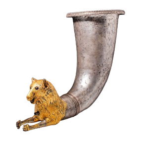 Greek Silver-gilt Rhython With Lion Protome