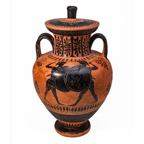 Rare Attic Black-figure Amphora With Fighting Hoplites