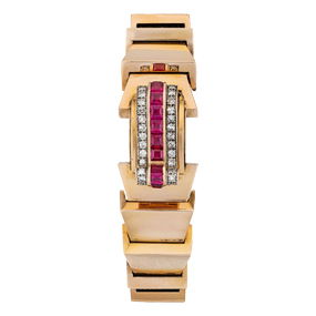 Patek Philippe In 18K Rose Gold And Rubies Watch By Walser, Wald Y Cia.