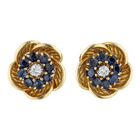 Cartier Vintage Sapphire and Diamond Earrings