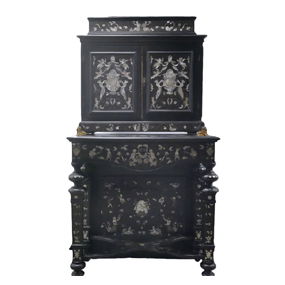 Continental Renaissance Revival Two-Part Cabinet