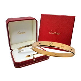 Cartier Signed Numbered 18k Gold Size 20 Love Locking Bangle Bracelet w Box