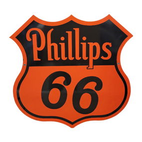 Phillips 66 Double Sided Porcelain Shield Sign