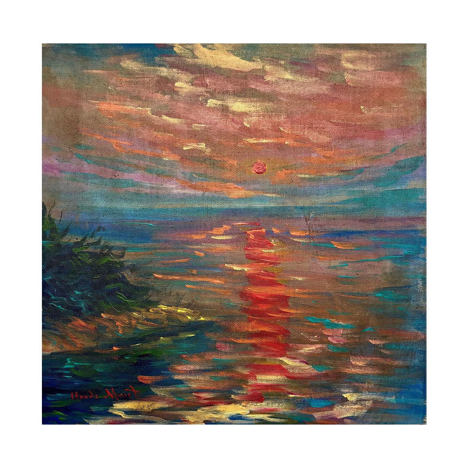 Claude Monet French 1840 - 1926 Oil on Canvas Painting in the Style of Renoir Impressionist Era