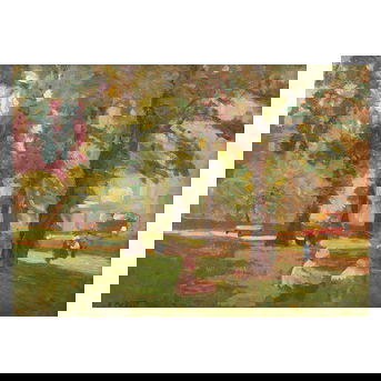 Edward Henry Potthast (American, 1857-1927) In Central Park (a double-sided work)