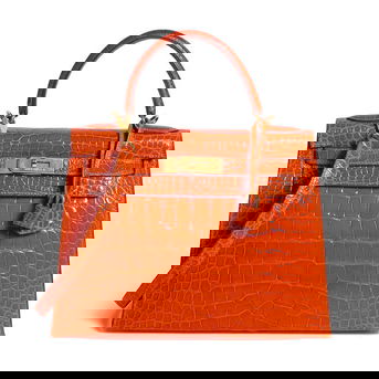 Hermès: Pain D'épice Shiny Alligator Kelly Sellier 28 2000